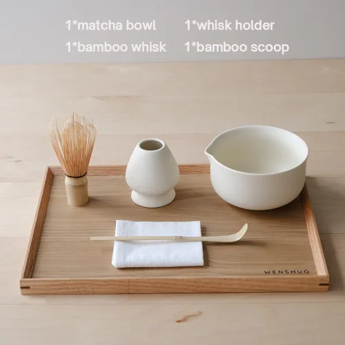 Miniatura 3 de WENSHUO Kit Matcha - Juego de batidor matcha premium con herramientas tradicionales de bambú, juego de té matcha ideal para el hogar (crema)