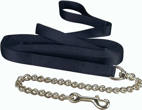 Miniatura 4 de Hamilton Línea larga de caballo de nailon grueso individual con broche giratorio de toro, 26 pies de largo por 1 pulgada de ancho, negro