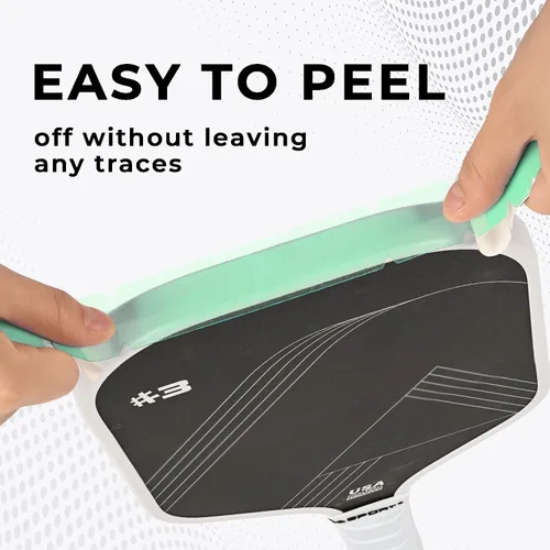 Miniatura 122 de PICKLETECH Cinta de protección de pala de pickleball – Protector de borde de cabeza de paleta – Cinta de protección de borde de raqueta ajuste gris