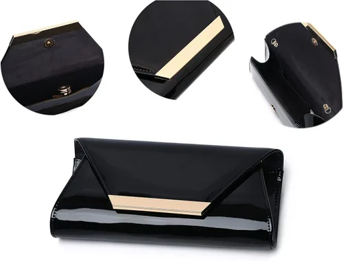 Miniatura 3 de MUDUO Bolso de mano de charol para mujer, bolso de noche, M