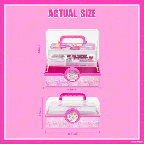 Miniatura 7 de Set de cosméticos Barbie para niñas, incluye maquillaje de uñas, labios, ojos y mejillas, juego de belleza seguro y no tóxico de Townley Girl