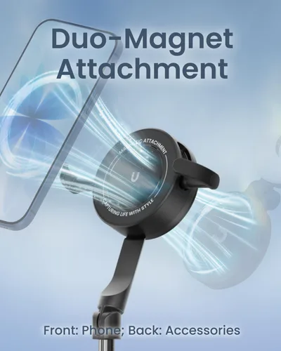 Miniatura 2 de KraftGeek Trípode magnético de doble cara de 67 pulgadas para iPhone MagSafe, trípode para selfie de apertura automática con control remoto