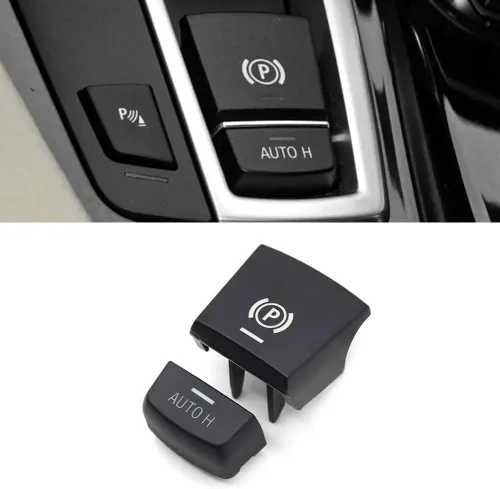 Miniatura 10 de Interruptor de estacionamiento electrónico negro para freno de mano P cubierta de botón de repuesto automático de botón H compatible con BMW 5 7 X3