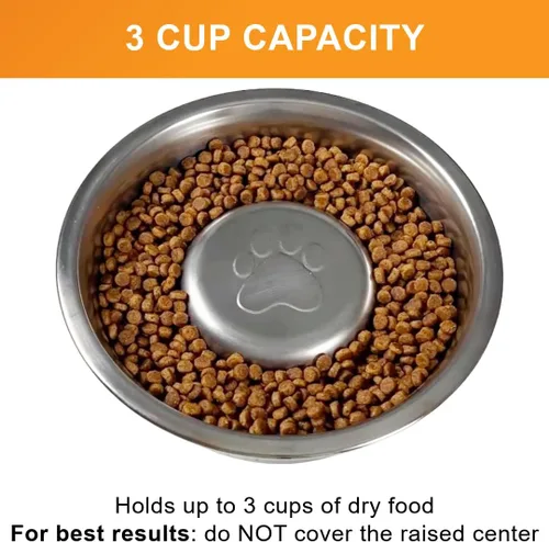 Miniatura 2 de Neater Pet Brands - Tazón de acero inoxidable para alimentación lenta para perros que comen rápido de raza grande, comedero de metal para perros