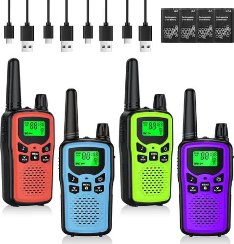 Walkie Talkies para adultos de largo alcance, walkie talkies recargables con 22 canales FRS, radios bidireccionales con linterna LED para
