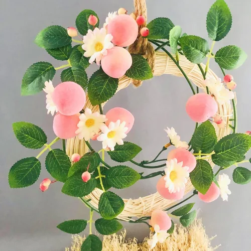 Miniatura 13 de Vid artificial de arándanos, margaritas blancas falsas, bayas y plantas, guirnalda para boda, jardín, oficina, hotel, fiesta, decoración artística
