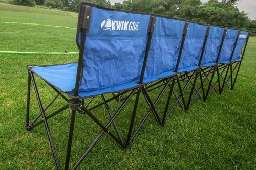 Miniatura 5 de Kwik Goal 6-Seat Kwik Bench, Black, Steel Frame with Woven Fabric Seats, 16" H x 108" W
