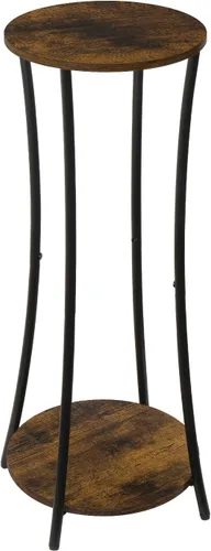 Miniatura 9 de YINMIT Soporte para plantas de interior, estante redondo de 2 niveles para maceta, estante de soporte para maceta, estante de soporte redondo, Marrón