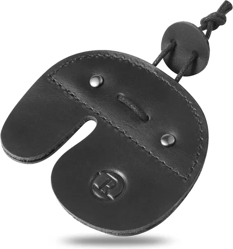 Miniatura 12 de Ringsun - Pestañas de cuero para dedos de tiro con arco, protector de dedo hecho a mano para equipo de práctica de tiro, pestaña de dedos para arcos