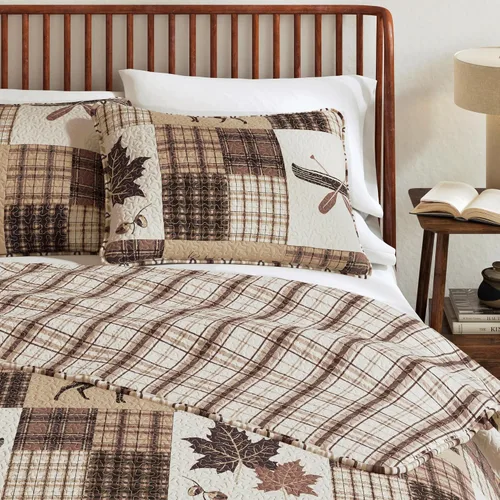 Miniatura 6 de Great Bay Home Lodge - Juego de edredón – Juego de ropa de cama rústica de 3 piezas tamaño matrimonial/Queen – Colcha reversible ligera para todas