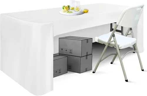 Miniatura 9 de ABCCANOPY Mantel rectangular de 6 pies para mesas rectangulares, de poliéster, lavable, para banquetes, bufé, fiestas, vacaciones, cenas, bodas