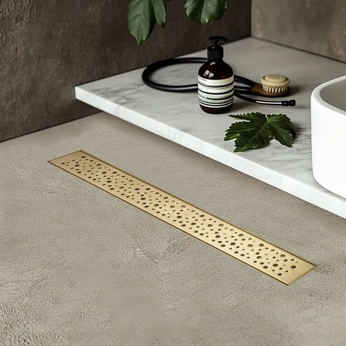 Miniatura 10 de Sharp-tec Drenaje lineal de ducha de 24 pulgadas, drenaje de piso rectangular cepillado, canal de drenaje de diseño en forma de V, acero inoxidable