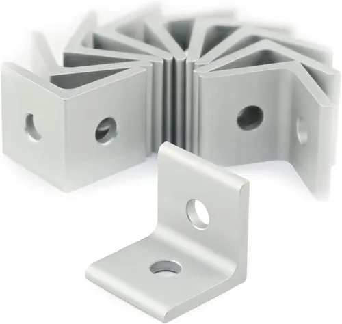 8020, 4108, 10 Series Aluminio LITE Soporte de esquina interior de 2 agujeros Soporte de ángulo de 90 grados para ranura en T extrusión extrusión