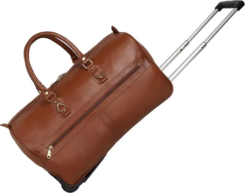 Bolso de lona de cuero para hombres y mujeres tamaño cabina (marrón), Beige Bronceado, Equipaje
