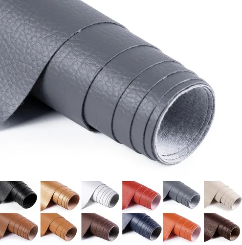 Miniatura 19 de ANMINY Tela de cuero sintético de vinilo de 54" de ancho para tapicería por yarda de 0.7MM de espesor, cuero PU suave para exteriores