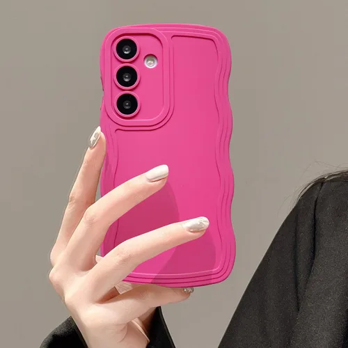 Miniatura 24 de UEEBAI Funda de silicona con marco de ola para Samsung Galaxy S22 5G, funda de teléfono con marco de ola linda, ajuste delgado, amortiguador de Negro