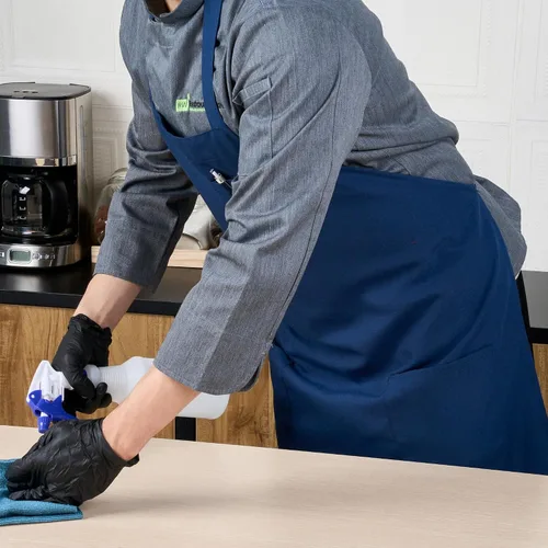 Miniatura 6 de Restaurantware - Delantal con peto Chef 101, 1 delantal de servidor con 3 bolsillos, longitud media, lavable a máquina, poliéster negro unisex