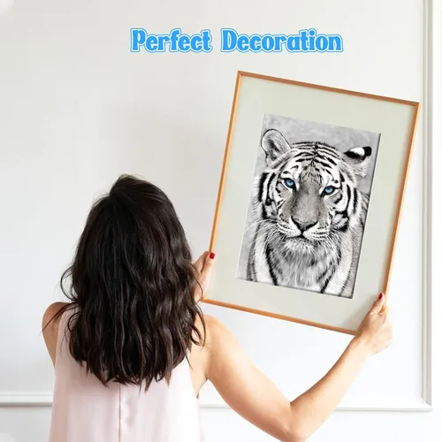 Miniatura 5 de NAIMOER Kits de arte de diamantes de tigre para adultos, arte de diamantes 5D, kit de arte de tigre, animales de perforación completa, kits de arte