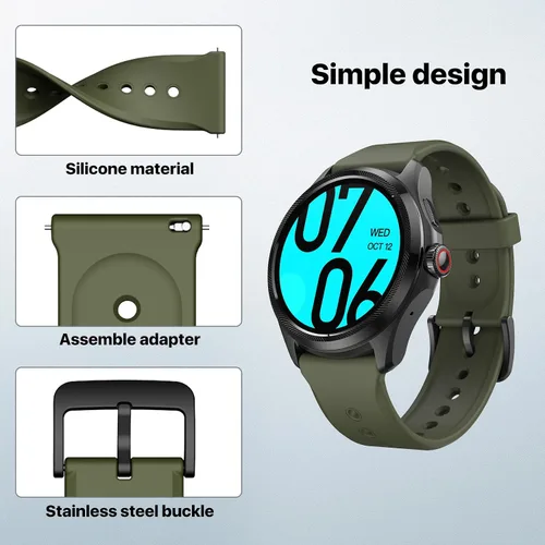 Miniatura 3 de Ticwatch Pro 5 - Correa de repuesto para reloj inteligente, 0.945 in de ancho, correa de reloj de silicona de liberación rápida, solo para reloj Pro