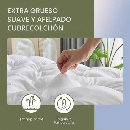 Miniatura 5 de SHOUREN Cubrecolchón de Espuma Viscoelástica de 5 Pulgadas King para Alivio del Dolor de Espalda, Cubrecolchón de Cama de Espuma Viscoelástica