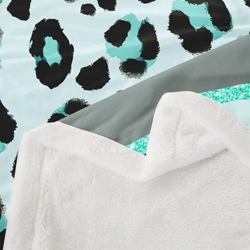 Miniatura 3 de Homewish Abstract Leopard Kids Throw Blanket,Cheetah Skin Wild Animals Bed Blanket for Girls Boys Women,Geometric Stripes Fashion Fleece