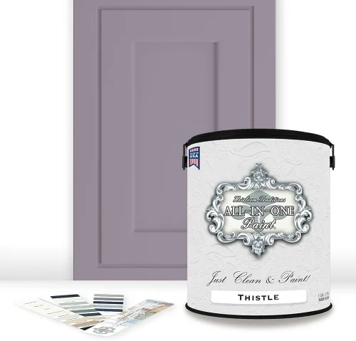Miniatura 75 de Pintura TODO EN UNO, Abbey (gris cálido), Muestra de 8oz - Pintura duradera para gabinetes y muebles. Imprimación y capa superior incorporadas,