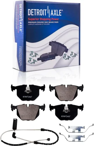 Miniatura 4 de Detroit Axle - Kit de freno trasero para BMW X5 00-06 Rotores de freno perforados y ranurados Pastillas de freno de cerámica 2000 2001 2002 2003