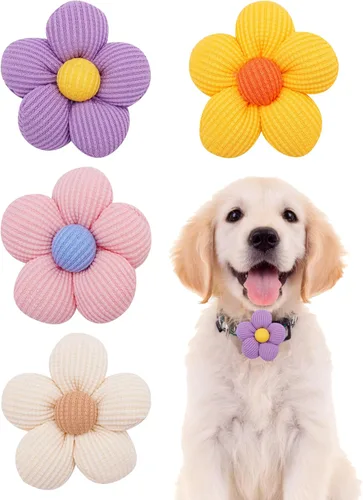 Miniatura 17 de PET SHOW Dijes de flores para perros pequeños de San Valentín, accesorios para perros medianos y grandes, gatos, cachorros, conejos, cerdos, lazos