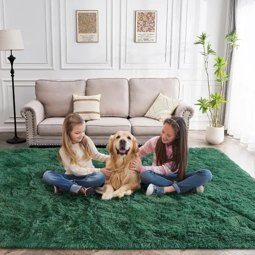 Miniatura 44 de Awaytail Alfombra Esponjosa Lavable 2x3 Pies, Pura Negra Alfombra para Silla de Escritorio Antideslizante, Alfombra Supersuave para Niños