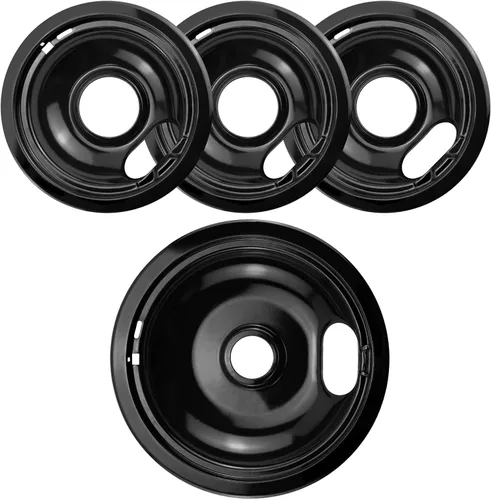 Sartenes de goteo para quemador de estufa negro para Whirlpool Amana Crosley Electric Range, cuencos de goteo superior de estufa incluye 1 grande de