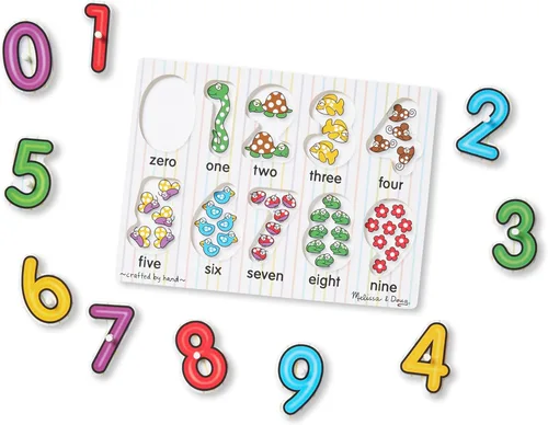 Miniatura 7 de Melissa & Doug, rompecabezas de madera con números (10 piezas)