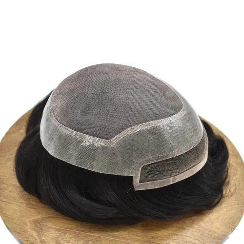 Miniatura 4 de Tupé para hombres, pieza de cabello humano europeo, duradero, fino, mono tupé para hombres, sistema de cabello humano para hombres, línea capilar