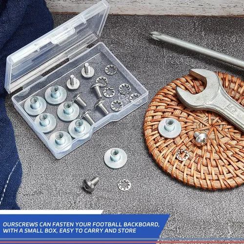 Miniatura 6 de Landhoow 4 juegos de tornillos para placa trasera de fútbol, tornillos Chicago, accesorios de placa trasera de fútbol, incluye cabeza de armadura