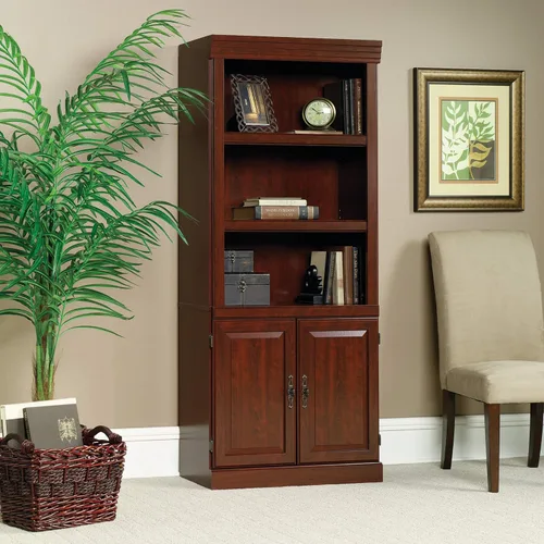 Miniatura 2 de Estantería con puertas y cinco estantes, de la colección Heritage Hill, 71 pulgadas de altura, Laminado, Cereza