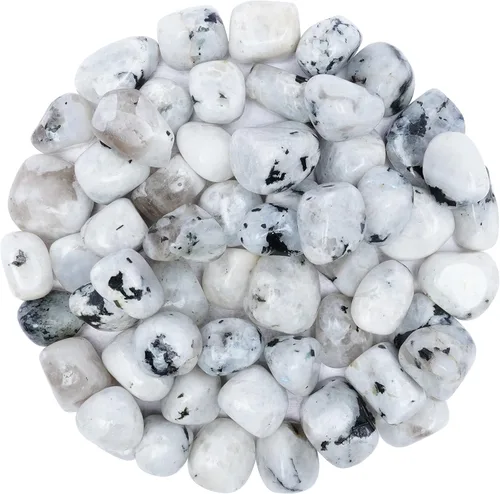 Miniatura 7 de Crocon Piedra lunar arcoíris de 1 libra, piedras y cristales a granel de más de 2000 quilates, kit de cristal natural para curación de Reiki pulido