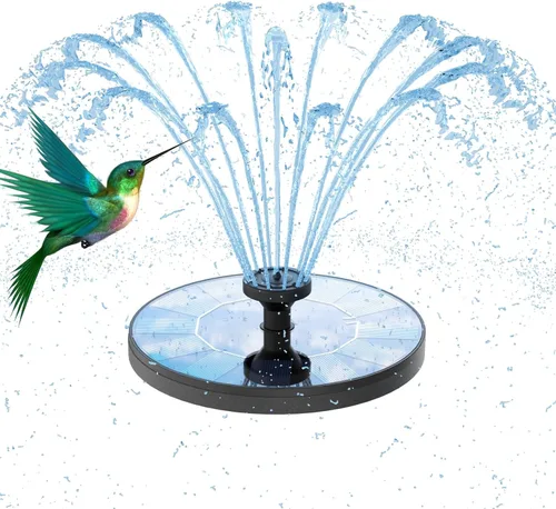 Miniatura 9 de AMZtime Fuente solar de 1.4 W con 4 varillas fijas, bomba de fuente solar 2026 con paneles solares mejorados, bomba de fuente de agua flotante