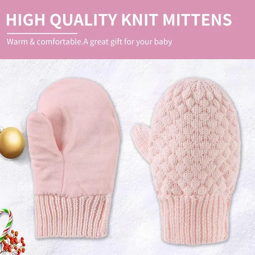 Miniatura 35 de Guantes de punto para bebés, niños y niñas, guantes de invierno para recién nacidos, guantes de 0 a 3 años