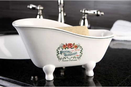 Miniatura 3 de Kingston Brass BATUBSRW Aqua Eden - Mini bañera de cerámica, 8-1/16 pulgadas x 3-7/8 pulgadas x 4-1/2 pulgadas, color blanco