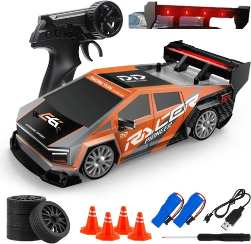 Miniatura 11 de Coche de Deriva RC, Vehículo de Control Remoto a Escala 1:24 para Niños, 2.4GHz 20KM/H 4WD Autos RC de Alta Velocidad con Luz LED, Dos