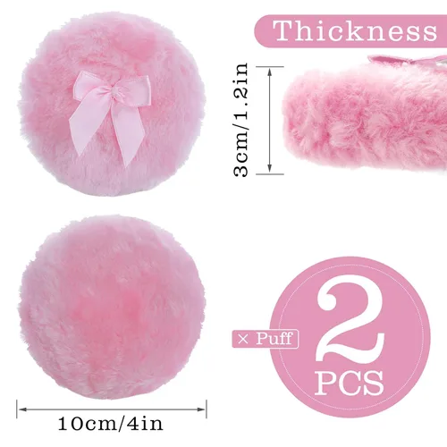 Miniatura 2 de Sibba Puff grande y esponjoso, 4 pulgadas, ultra suave, lavable, reutilizable, de terciopelo para cara, cuerpo, herramienta de maquillaje húmedo