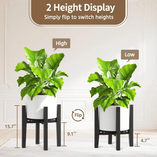 Miniatura 4 de LASZOLA Soporte de Plantas de Bambú Ajustable para Macetas Individuales Grandes de Interior, Soporte de Helechos de Suelo Resistente que se Ajusta a