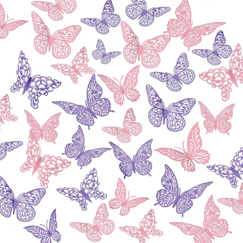 Miniatura 9 de Decoración de pared de mariposa dorada 3D de 3 tamaños y 4 estilos, decoraciones de fiesta de mariposas, decoraciones de pasteles, calcomanías