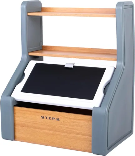 Step2 Harmony Caja de Almacenamiento de Juguetes, Contenedor de Almacenamiento de Juguetes para Niños con Tapa de Pizarra, Caballete y Organizador