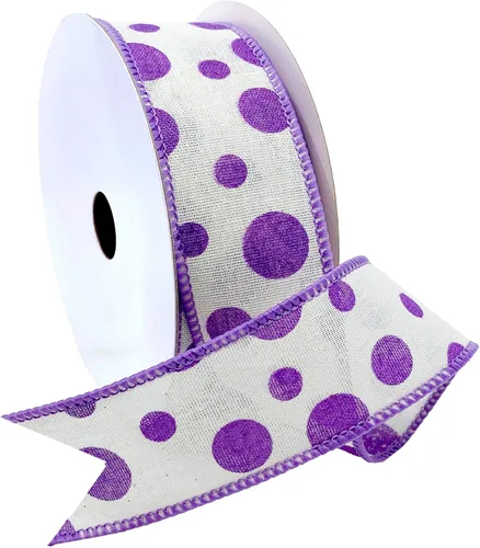 Miniatura 6 de Morex Ribbon Cinta de lino con alambre de puntos de burbujas, 1.5 pulgadas por 10 yardas, verde manzana, 7578.40/10-550