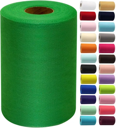 Miniatura 23 de Rollos de tela de tul de 6 pulgadas por 100 yardas (300 pies) Carrete de cinta de tul para manualidades, tutú, arco para la cabeza, decoración