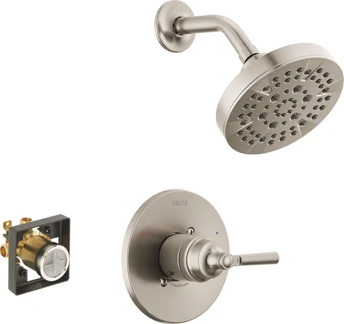 Miniatura 5 de Delta Saylor Serie 14 Kit de ajuste de válvula de una sola función, juego de mango cromado para sistema de grifo de ducha, cromado T14035