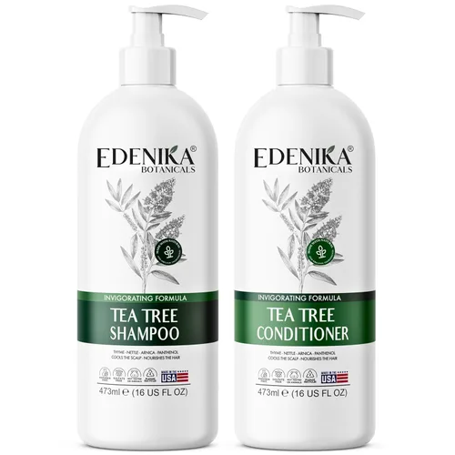 Miniatura 8 de EDENIKA BOTANICALS Juego de champú y acondicionador de aceite de árbol de té, limpieza profunda para acumulación y cuero cabelludo graso, alivia