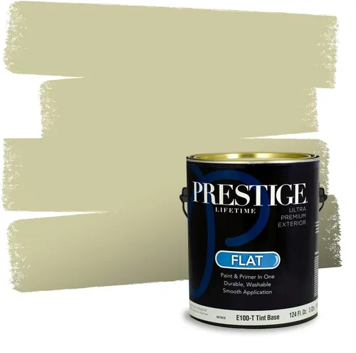 Miniatura 212 de Prestige Paints - Pintura exterior e imprimación en uno, 1 galón, plano, compatibilidad comparable con el color menta «Whipped Mint» de Behr