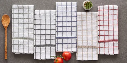 Miniatura 7 de DII Basic Terry Collection - Juego de paños de cocina con ventana, 16 x 26 pulgadas, rojo granero, 4