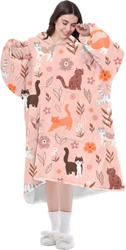Miniatura 8 de Sudadera con capucha Sherpa de gran tamaño con bolsillo gigante, regalos de cumpleaños de Navidad para adultos, mujeres y hombres